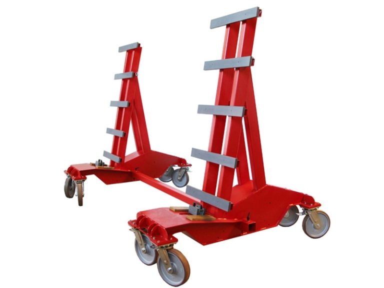 Zum Zwischenlagern oder Bewegung von Plattenmaterial, Fensterelementen bis zu einem Gewicht 3.000 kg kann der 496-SHDR - Super Heavy Duty Roller benutzt werden.