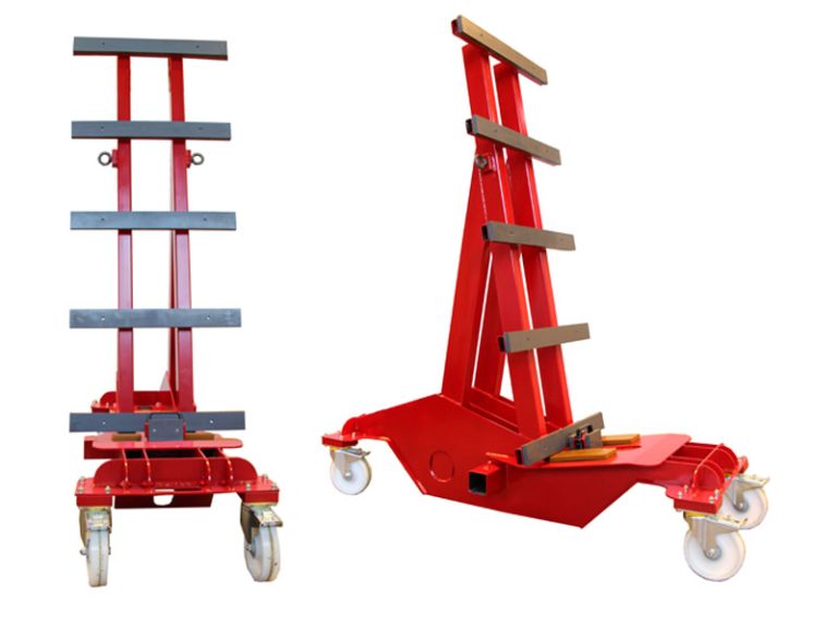 Zum Zwischenlagern oder Bewegung von Plattenmaterial, Fensterelementen bis zu einem Gewicht 3.000 kg kann der 496-SHDR - Super Heavy Duty Roller benutzt werden.