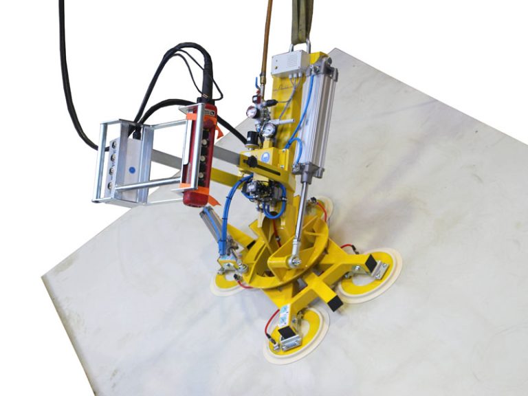 Der Vakuumheber 7025-MDS4/E ist der Vakuumheber für die Isolierglas- oder Fensterfertigung, bei der ein Vakuumheber zum Drehen und Schwenken benötigt wird.