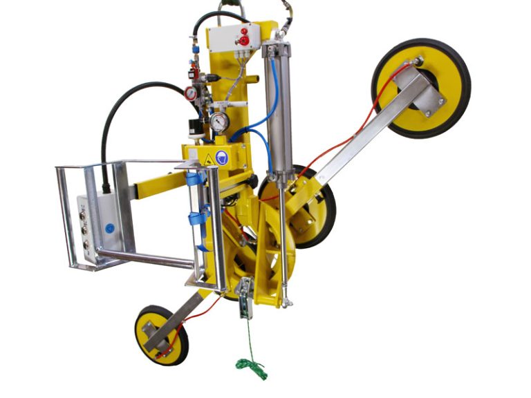 Der Vakuumheber 7025-MDmS2/E ist eine Saugbatterie für die Produktion. Trotz seines besonders klein gehaltenen Saugerabstandes können bis zu 250 kg manuell gedreht und pneumatisch geschwenkt werden.