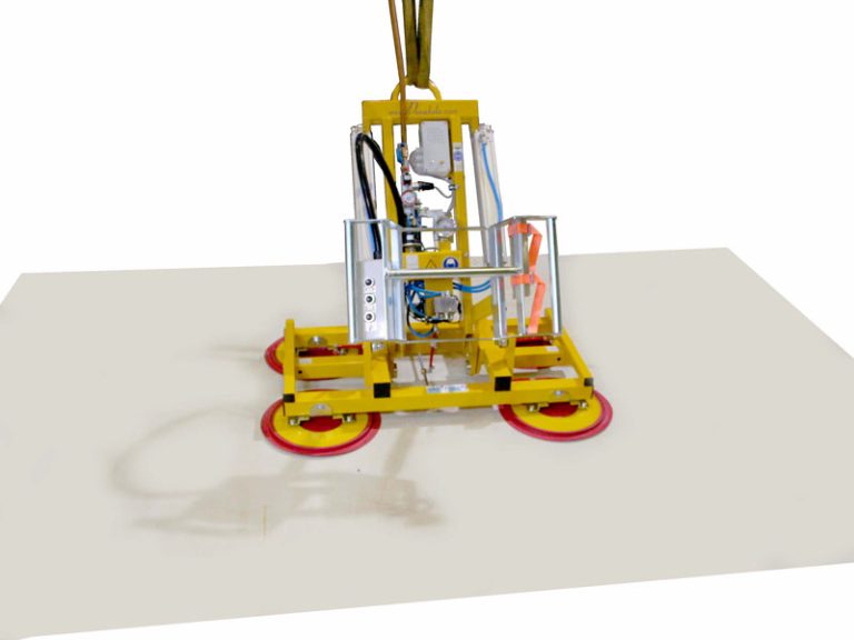 Der Vakuumheber 7025-MS4/E ist der Vakuumheber für die Isolierglas- oder Fensterfertigung, bei der ein Vakuumheber zum Schwenken benötigt wird.