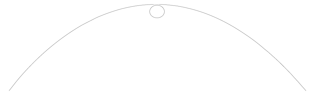 Beispiel für Durchbiegung: Ein Blatt Papier über einen Bleistift gelegt.