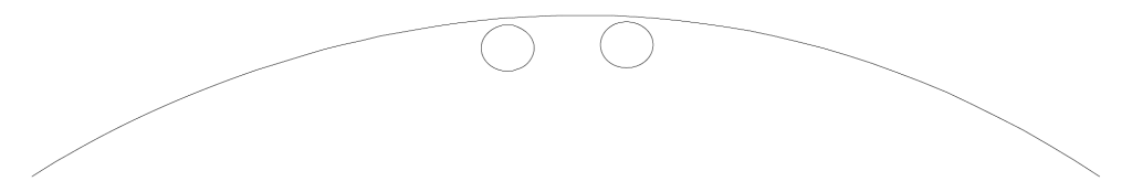 Beispiel für Durchbiegung: Ein Blatt Papier über zwei dicht zusammen gehaltene Bleistifte gelegt.